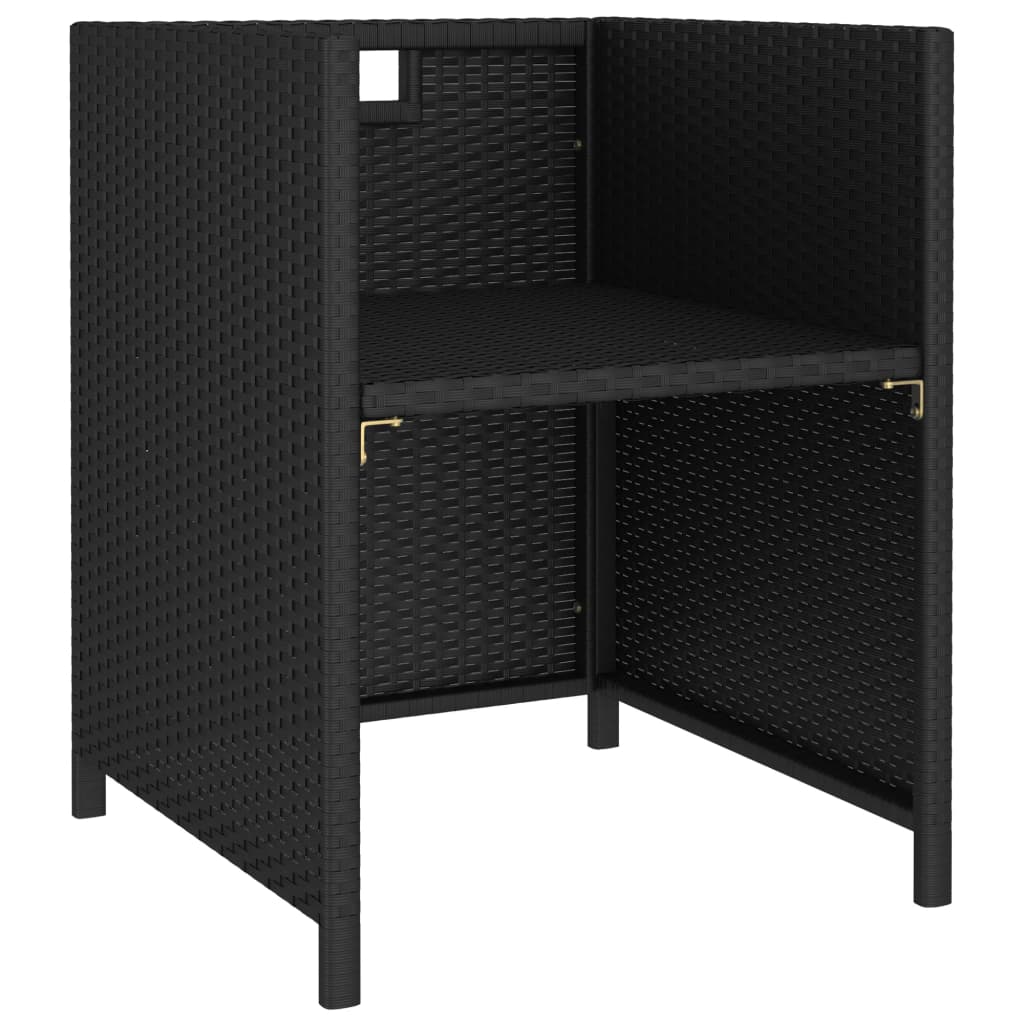 Set da Pranzo da Giardino 6 pz con Cuscini in Polyrattan Nero | homemem39