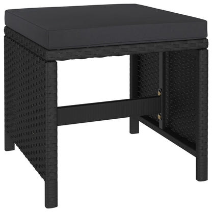 Set da Pranzo da Giardino 6 pz con Cuscini in Polyrattan Nero | homemem39
