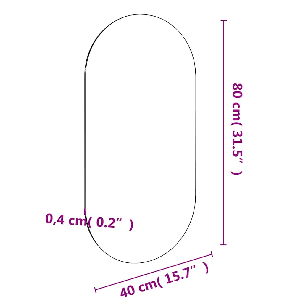 Specchio 80x40 cm in Vetro | homemem39