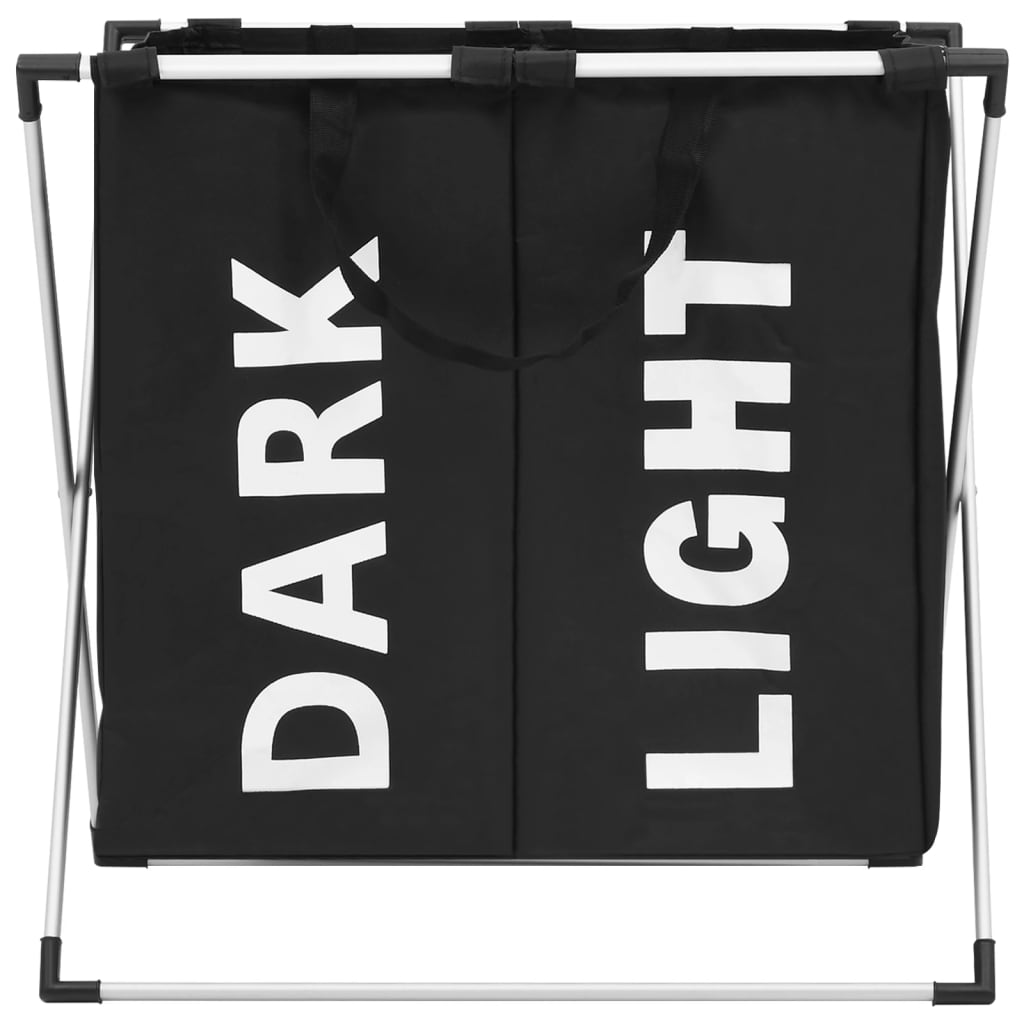 Portabiancheria a 2 Sezioni Nero