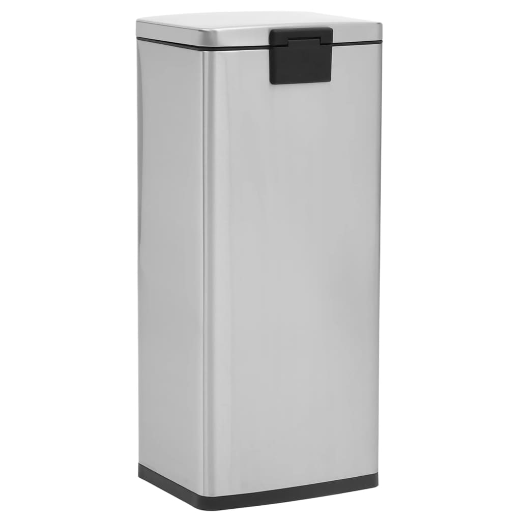 Pattumiera a Pedale Anti-Impronte 30 L Argento in Acciaio Inox - homemem39