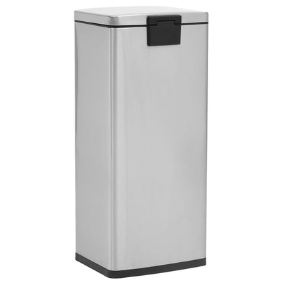 Pattumiera a Pedale Anti-Impronte 30 L Argento in Acciaio Inox - homemem39