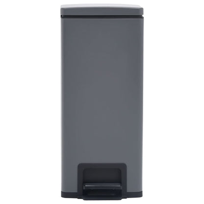 Pattumiera a Pedale Anti-Impronte 30 L Grigia in Acciaio Inox - homemem39