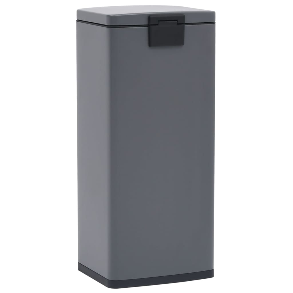 Pattumiera a Pedale Anti-Impronte 30 L Grigia in Acciaio Inox - homemem39