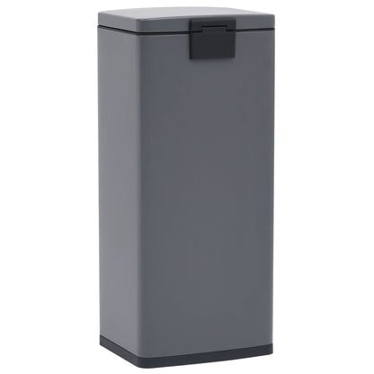 Pattumiera a Pedale Anti-Impronte 30 L Grigia in Acciaio Inox - homemem39