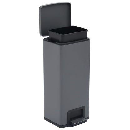 Pattumiera a Pedale Anti-Impronte 30 L Grigia in Acciaio Inox - homemem39