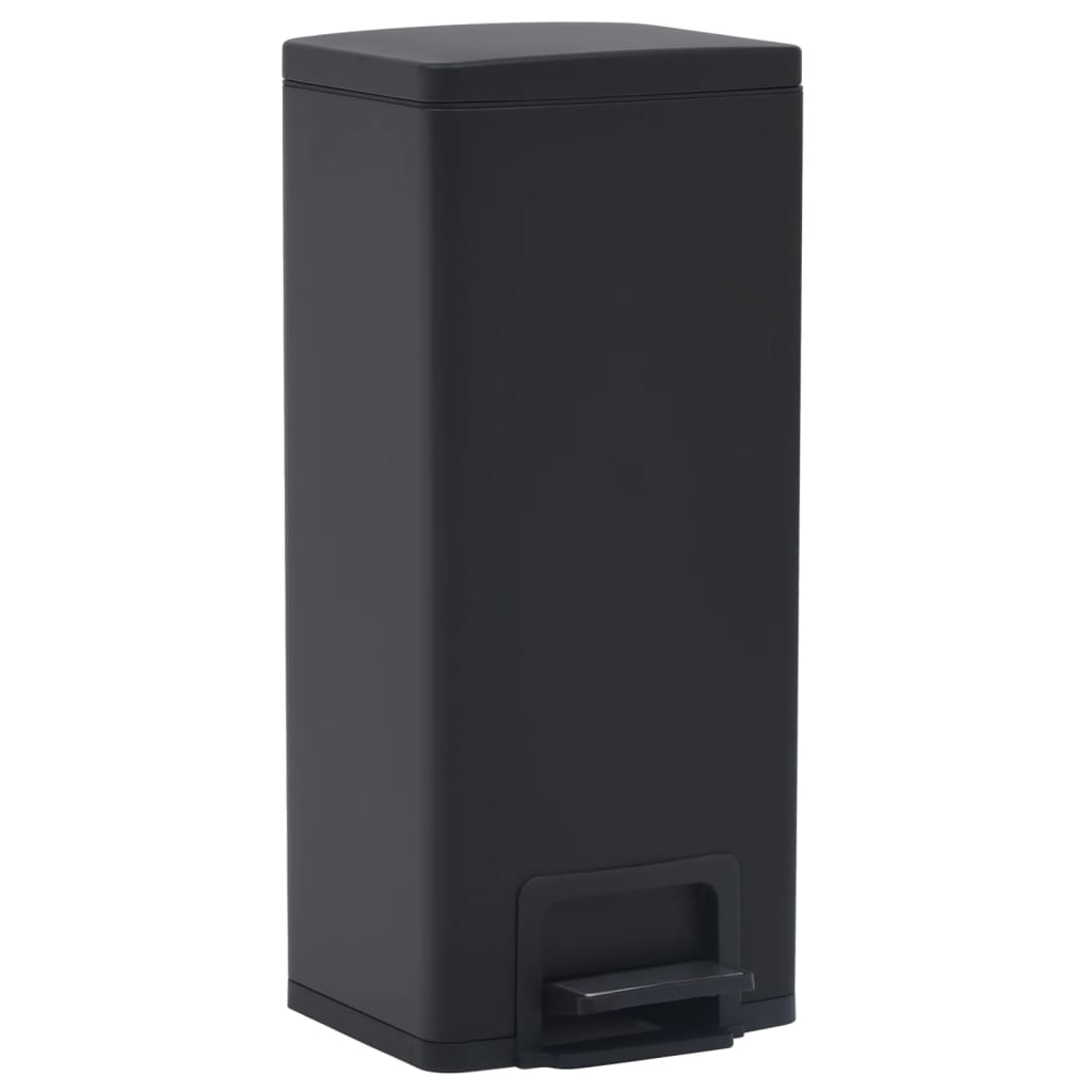 Pattumiera a Pedale Anti-Impronte 30 L Nera in Acciaio Inox - homemem39