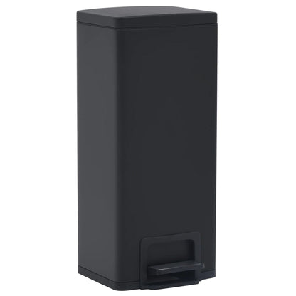 Pattumiera a Pedale Anti-Impronte 30 L Nera in Acciaio Inox - homemem39