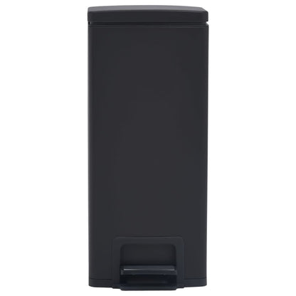 Pattumiera a Pedale Anti-Impronte 30 L Nera in Acciaio Inox - homemem39