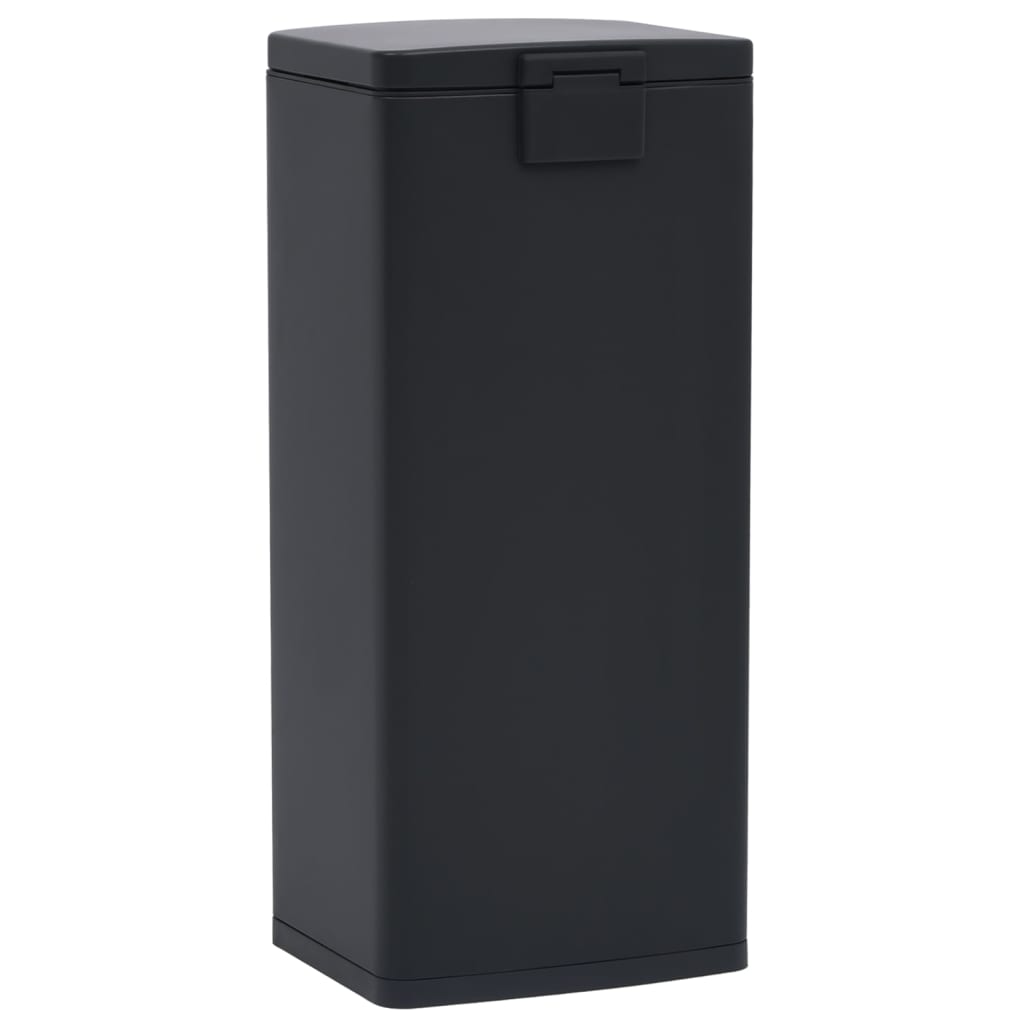 Pattumiera a Pedale Anti-Impronte 30 L Nera in Acciaio Inox - homemem39