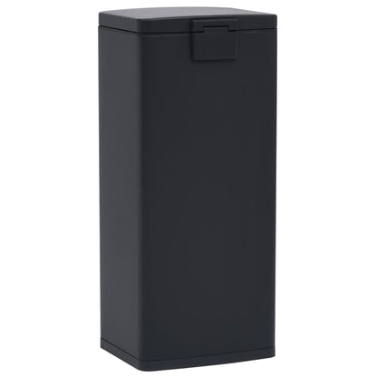 Pattumiera a Pedale Anti-Impronte 30 L Nera in Acciaio Inox - homemem39