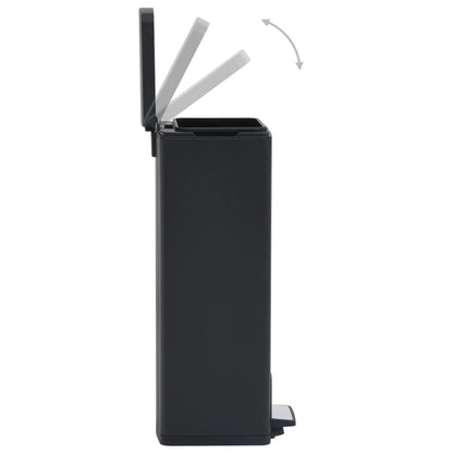 Pattumiera a Pedale Anti-Impronte 30 L Nera in Acciaio Inox - homemem39