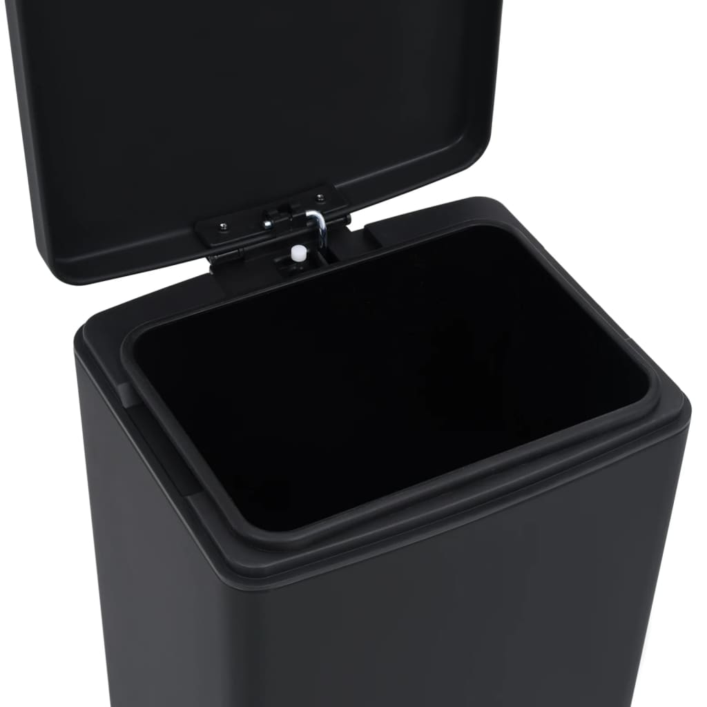 Pattumiera a Pedale Anti-Impronte 30 L Nera in Acciaio Inox - homemem39