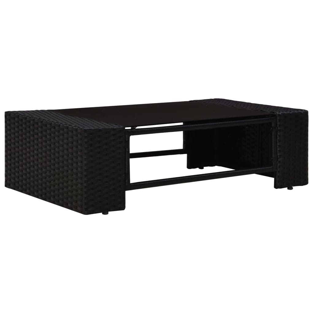 Set Divani da Giardino 9 pz con Cuscini in Polyrattan Nero | homemem39