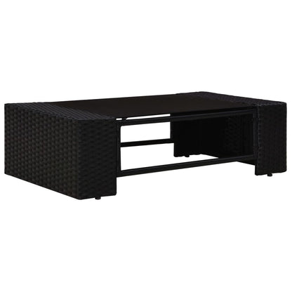 Set Divani da Giardino 9 pz con Cuscini in Polyrattan Nero | homemem39