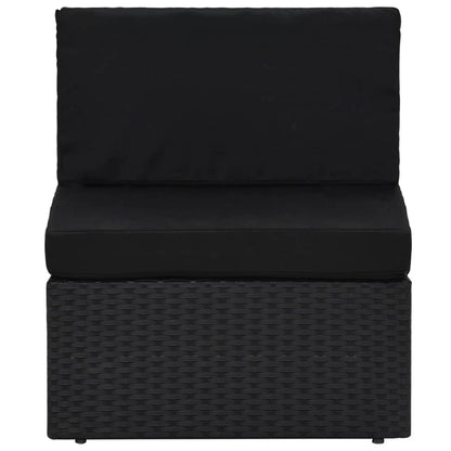Set Divani da Giardino 6 pz con Cuscini in Polyrattan Nero | homemem39