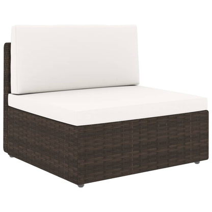 Set Divani da Giardino 5 pz con Cuscini in Polyrattan Marrone | homemem39