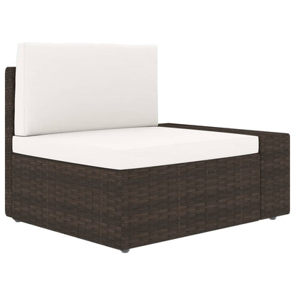 Set Divani da Giardino 5 pz con Cuscini in Polyrattan Marrone | homemem39