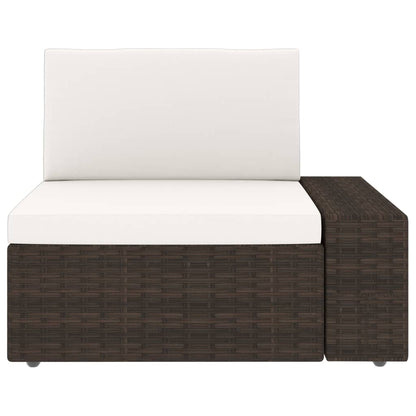 Set Divani da Giardino 5 pz con Cuscini in Polyrattan Marrone | homemem39