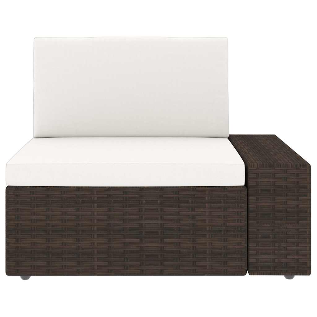 Set Divani da Giardino 5 pz con Cuscini in Polyrattan Marrone