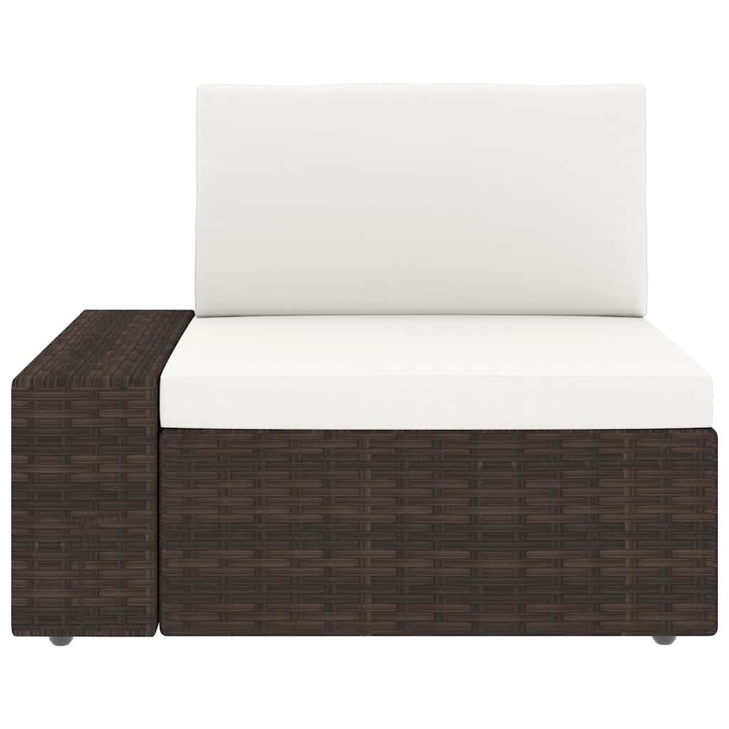 Set Divani da Giardino 6 pz con Cuscini in Polyrattan Marrone