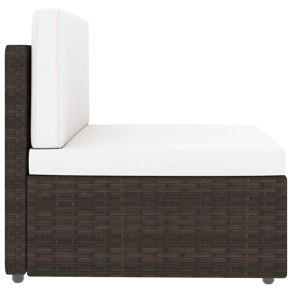 Set Divani da Giardino 6 pz con Cuscini in Polyrattan Marrone