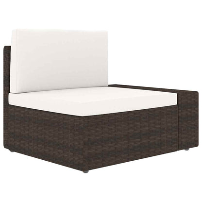 Set Divani da Giardino 6 pz con Cuscini in Polyrattan Marrone