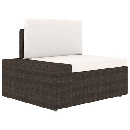 Set Divani da Giardino 6 pz con Cuscini in Polyrattan Marrone