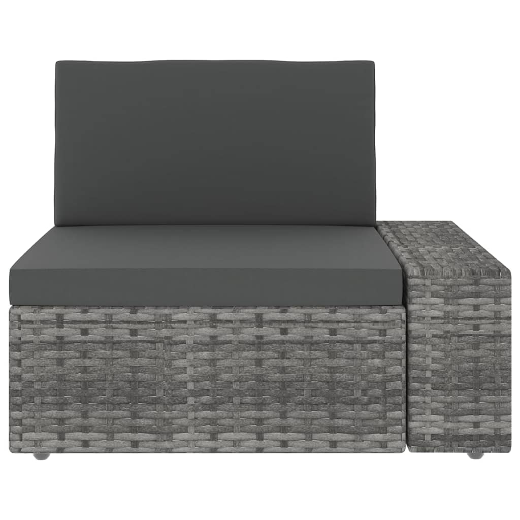 Set Divani da Giardino 5 pz con Cuscini in Polyrattan Grigio | homemem39