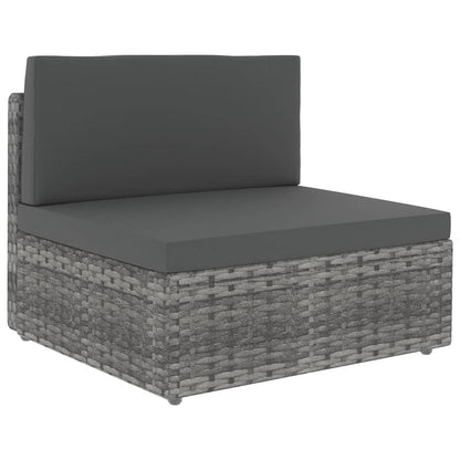 Set Divani da Giardino 8 pz con Cuscini in Polyrattan Grigio | homemem39