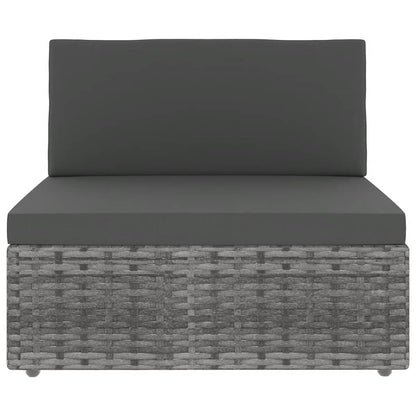 Set Divani da Giardino 7 pz con Cuscini in Polyrattan Grigio | homemem39
