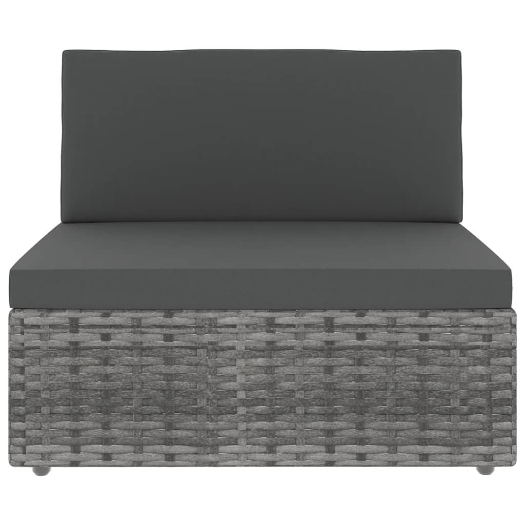 Set Divani da Giardino 5 pz con Cuscini in Polyrattan Grigio | homemem39