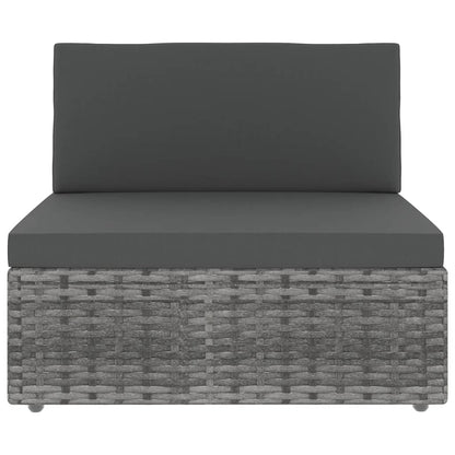 Set Divani da Giardino 5 pz con Cuscini in Polyrattan Grigio | homemem39