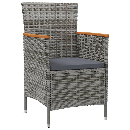 Sedie da Pranzo per Giardino 2 pz in Polyrattan Grigio | homemem39