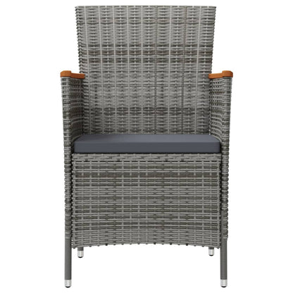 Sedie da Pranzo per Giardino 2 pz in Polyrattan Grigio | homemem39