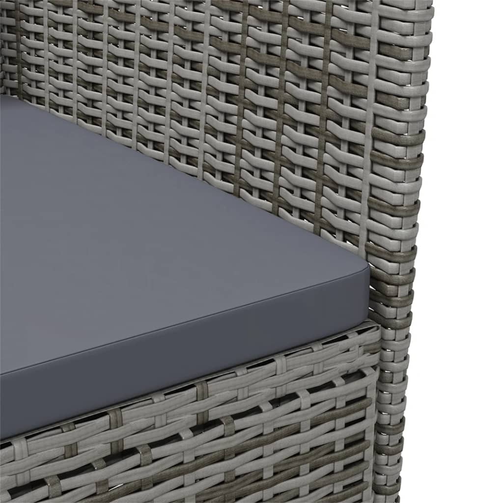 Sedie da Pranzo per Giardino 2 pz in Polyrattan Grigio | homemem39