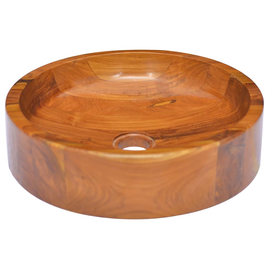 Lavabo in Legno Massello di Teak Φ40x10 cm - homemem39