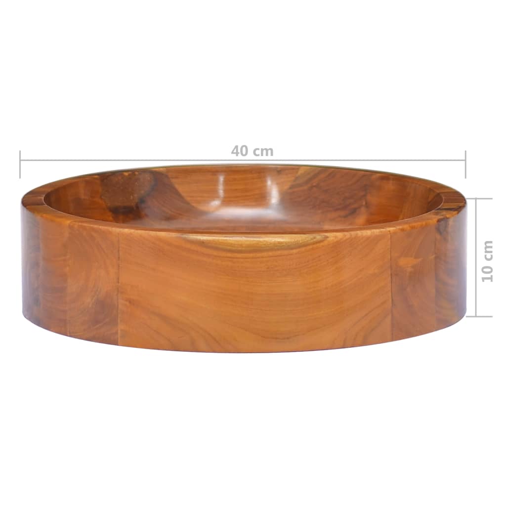 Lavabo in Legno Massello di Teak Φ40x10 cm - homemem39