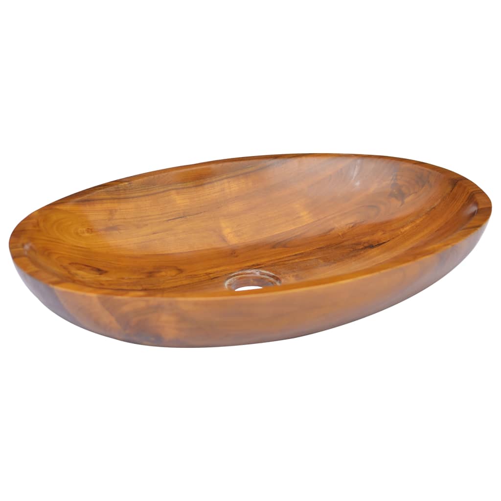 Lavabo in Legno Massello di Teak 60x40x10 cm - homemem39