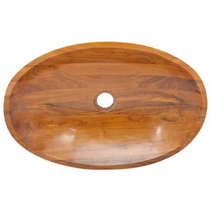 Lavabo in Legno Massello di Teak 60x40x10 cm - homemem39