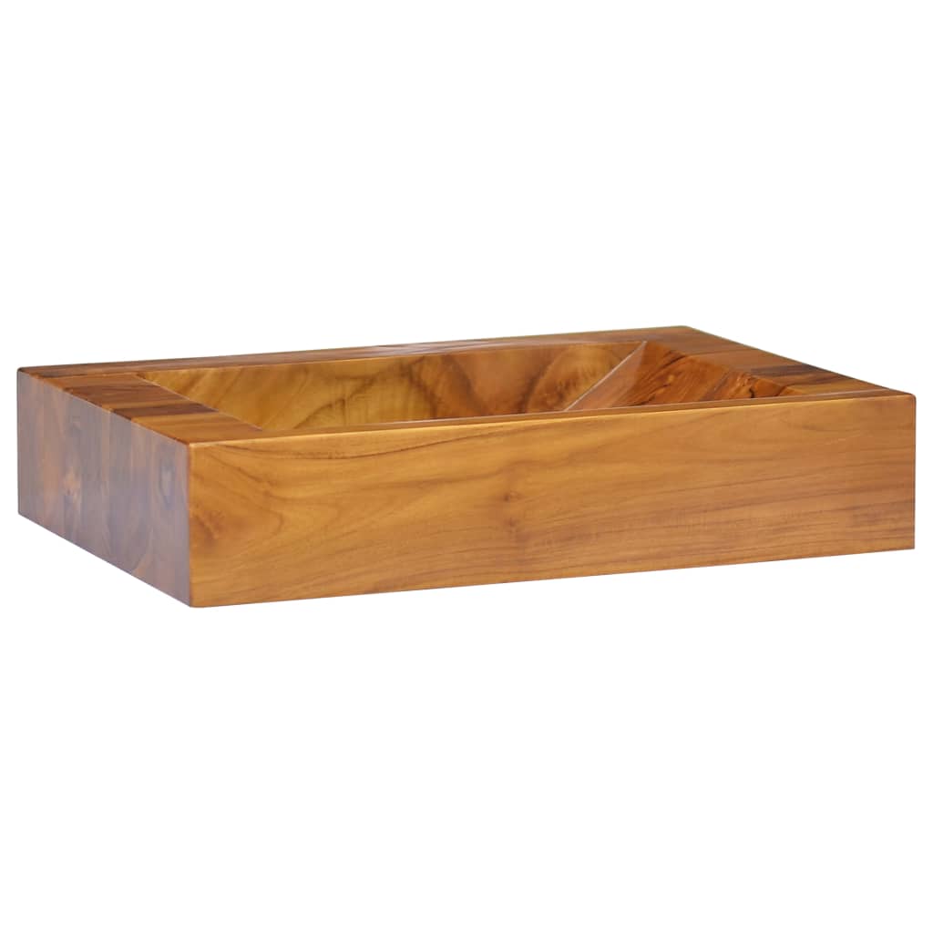 Lavabo in Legno Massello di Teak 50x35x10 cm - homemem39