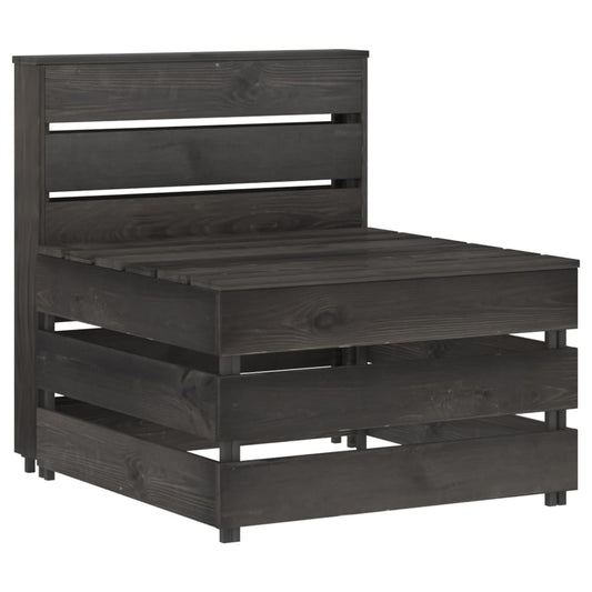 Divano Centrale da Giardino Pallet Legno Pino Impregnato Grigio - homemem39