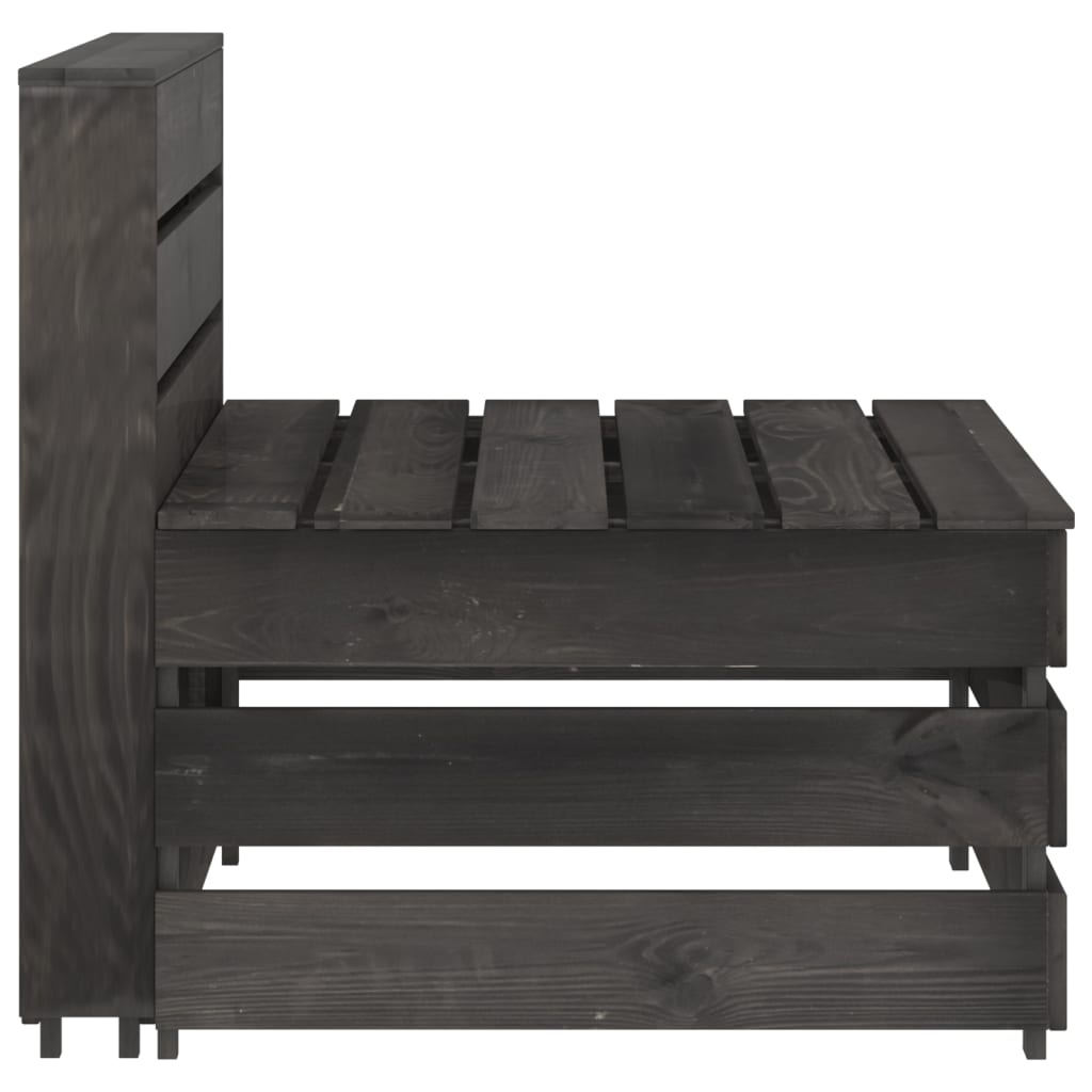 Divano Centrale da Giardino Pallet Legno Pino Impregnato Grigio - homemem39