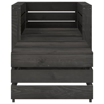 Set Divani da Giardino su Pallet 2 pz in Pino Impregnato Grigio