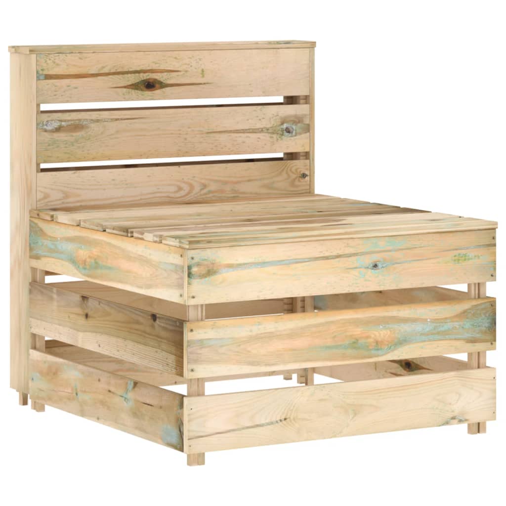 Divano Centrale da Giardino su Pallet Legno di Pino Impregnato - homemem39