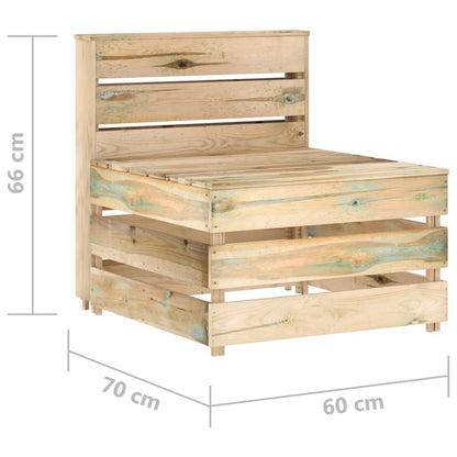 Divano Centrale da Giardino su Pallet Legno di Pino Impregnato - homemem39