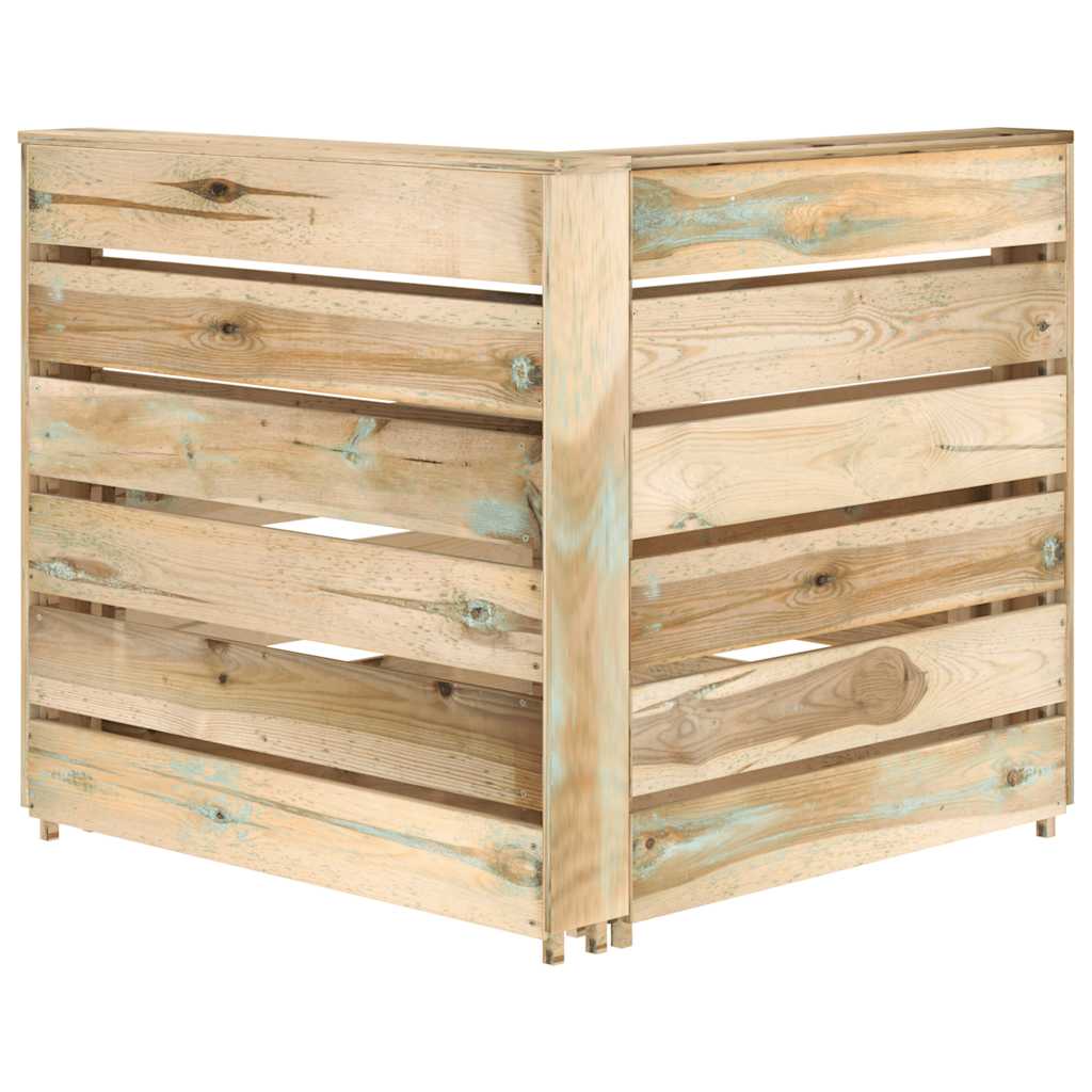 Divano Angolare da Giardino su Pallet Legno di Pino Impregnato