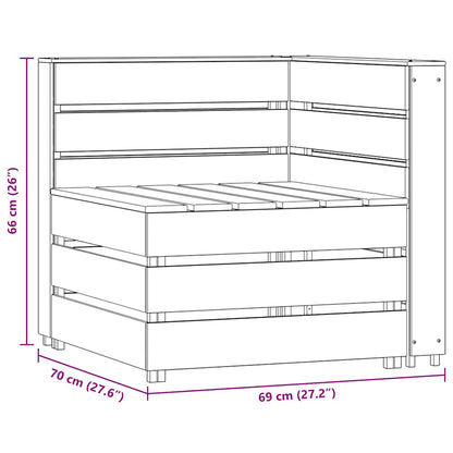 Divano Angolare da Giardino su Pallet Legno di Pino Impregnato