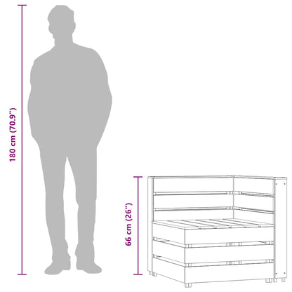 Divano Angolare da Giardino su Pallet Legno di Pino Impregnato