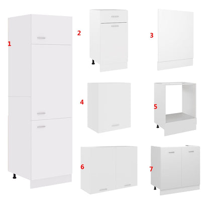 Set Armadi da Cucina 7 pz Lyon Bianco in Truciolato | homemem39